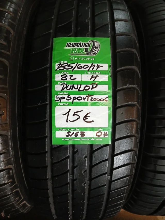 185 60 14 82H DUNLONP SP SPORT 2000E