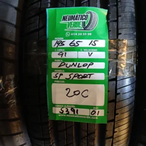 195 65 15 91V DUNLONP SP SPORT