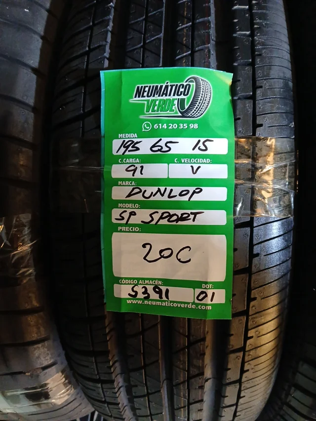 195 65 15 91V DUNLONP SP SPORT