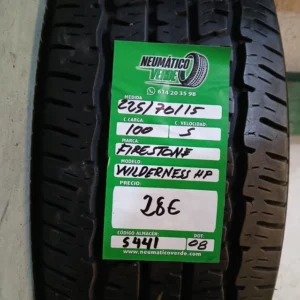 225 70 15 100S FIRESTONE WILDERNESS HP
