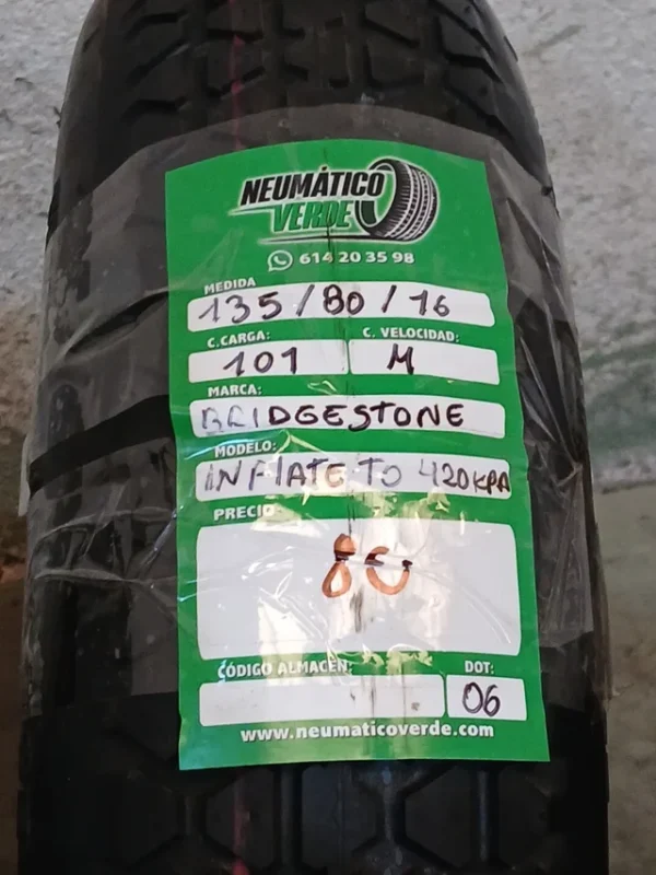 135 80 16 101M BRIDGESTONE INFLATE TO420