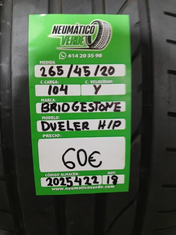 265 45 20 104Y BRIDGESTONE DUELER H/P - Imagen 6