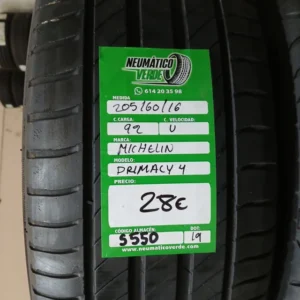 205 60 16 92V MICHELIN PRIMACY 4