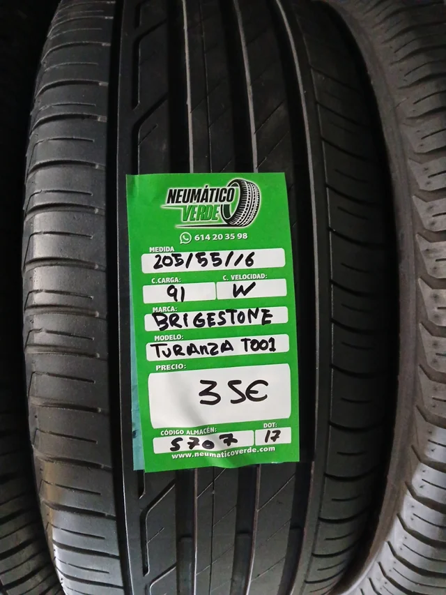 205 55 16 91W BRIDGESTONE TURANZA TOO1