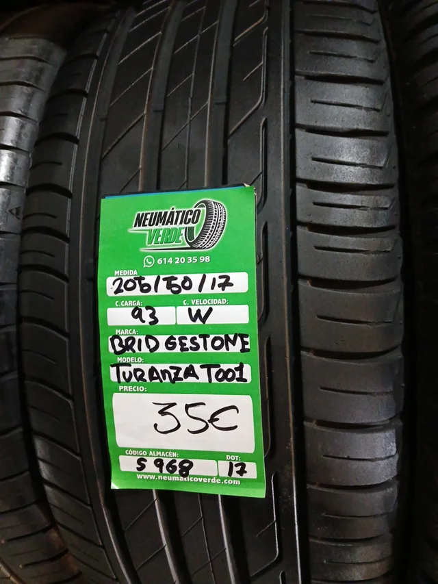 205 50 17 93W BRIDGESTONE TURANZA TOO1