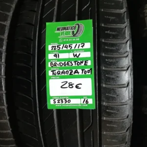 225 45 17 91W BRIDGESTONE TURANZA TOO1